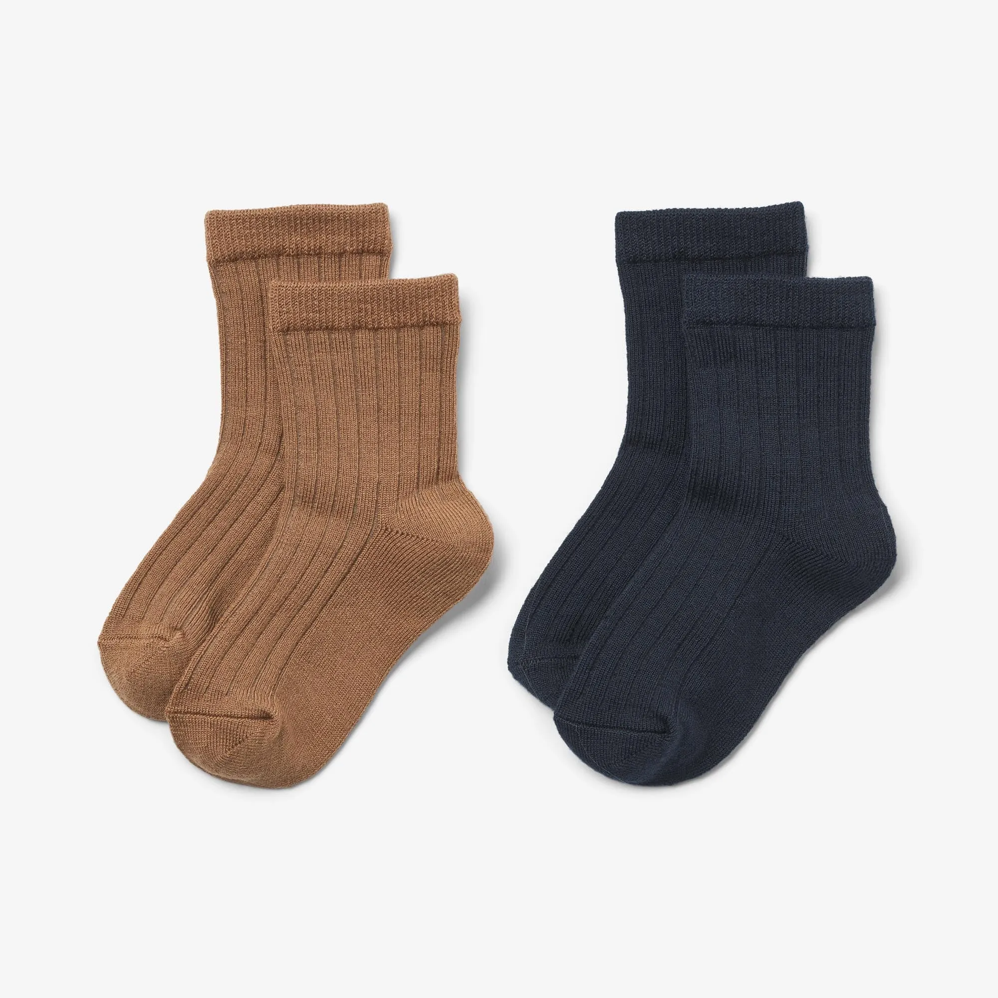 2 pk Wool Rib Socks Vilde - navy