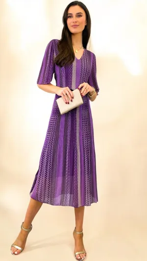 A1899 Laira Purple Stripe Loose Top Dress