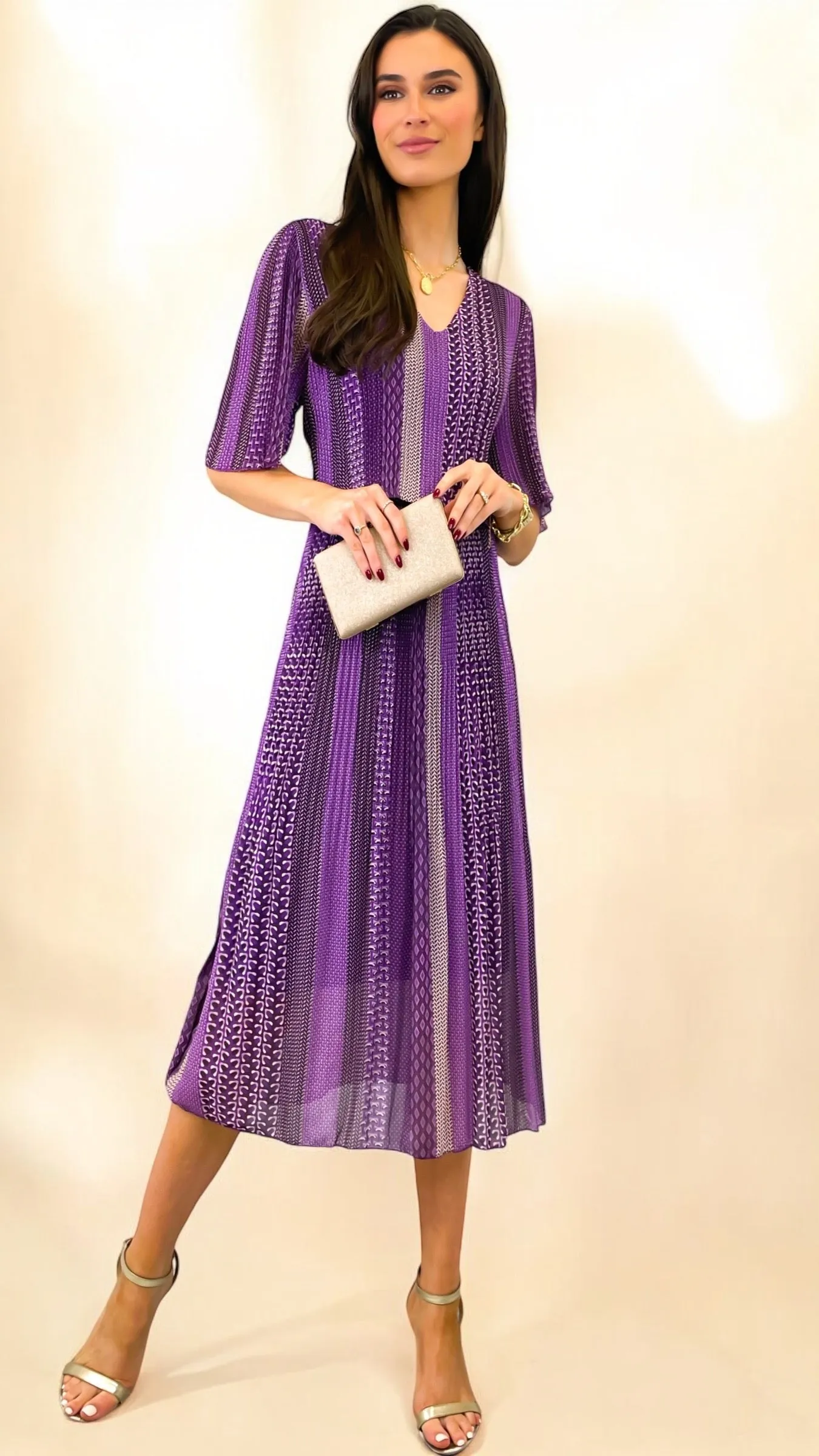 A1899 Laira Purple Stripe Loose Top Dress