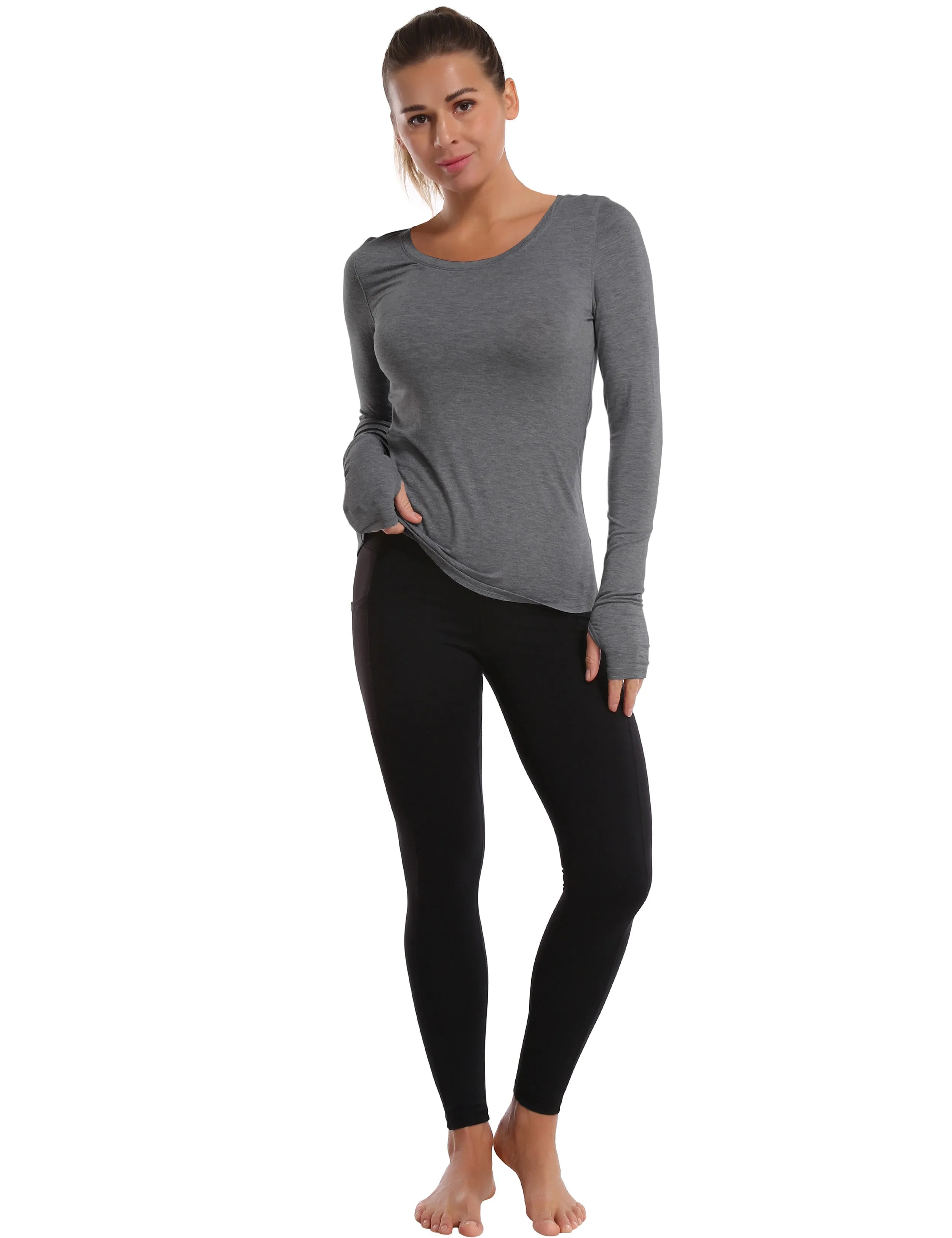 Athlete Long Sleeve Tops heathercharcoal