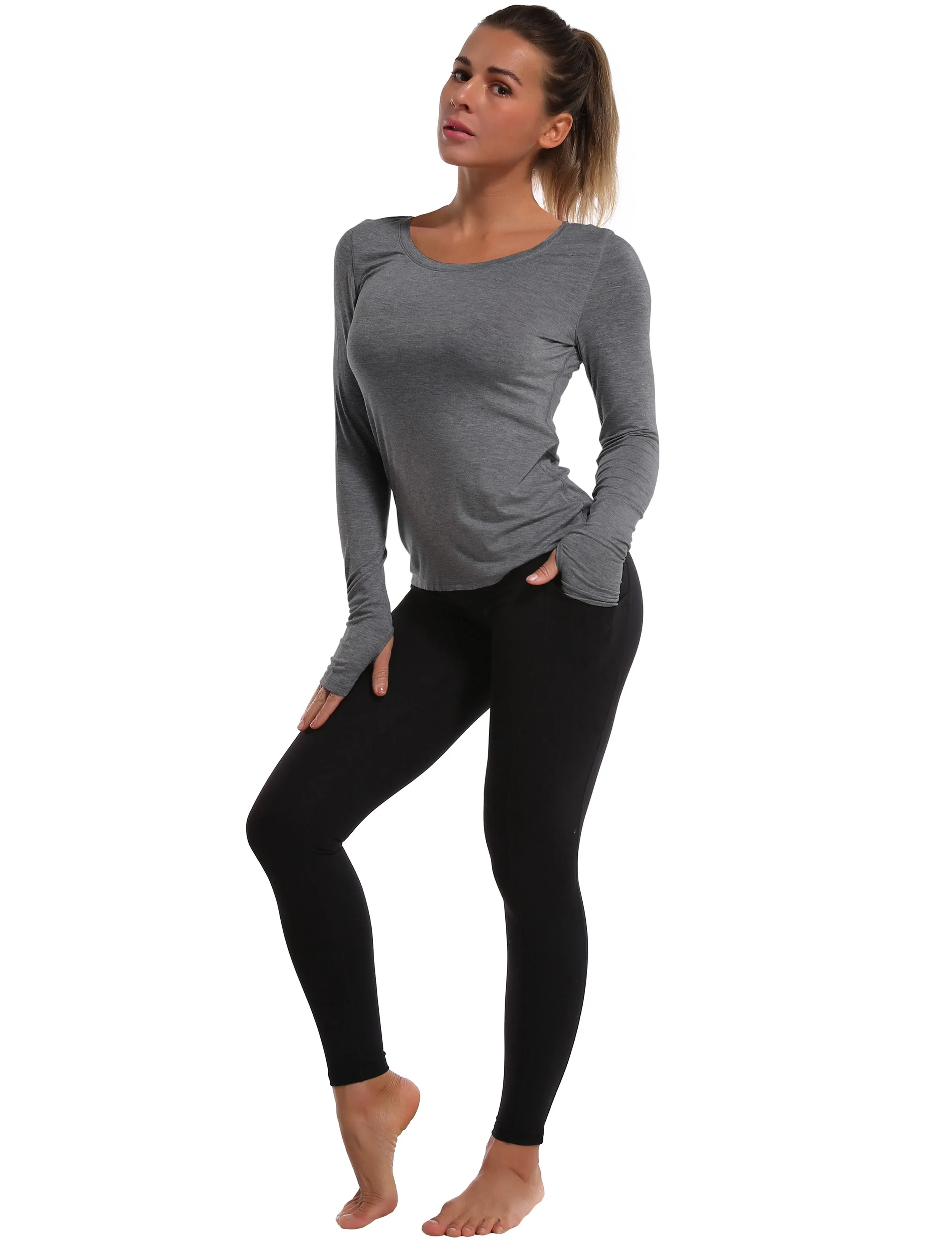 Athlete Long Sleeve Tops heathercharcoal