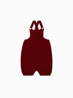 Burgundy Rubino Merino Baby Knitted Dungarees