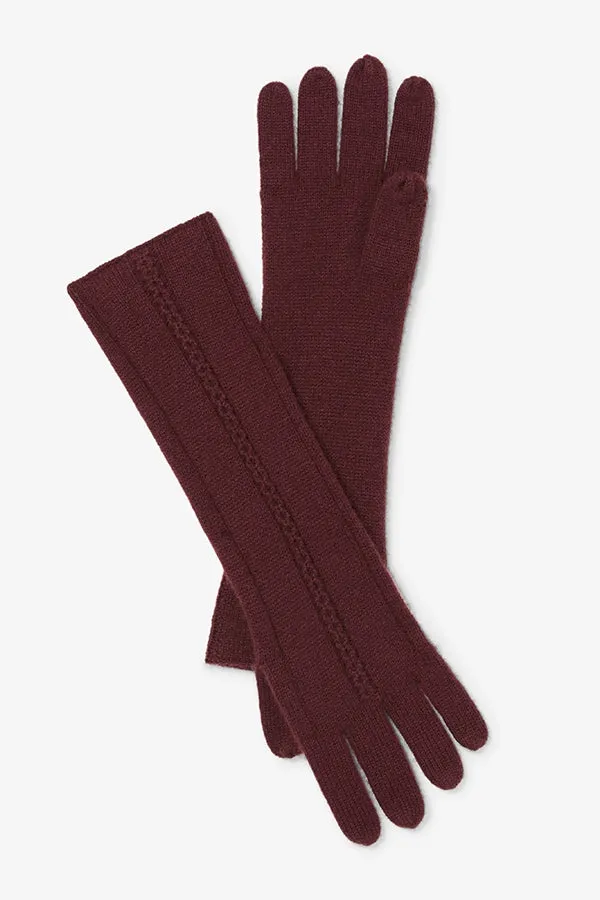 Circle Cable Gloves - Cashmere :: Chianti