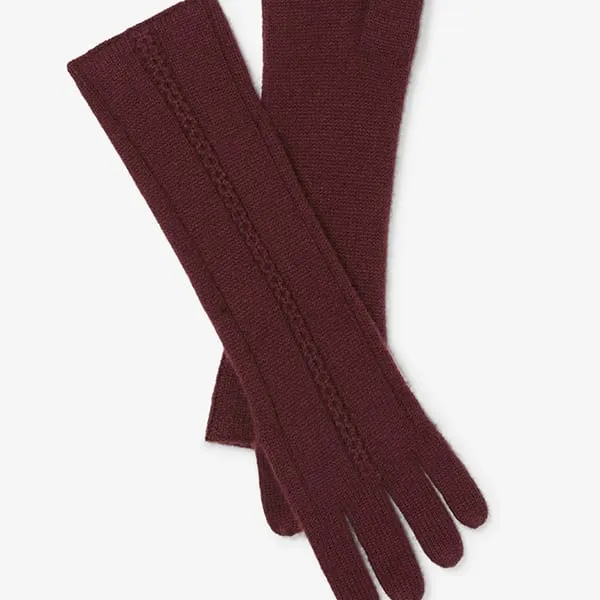 Circle Cable Gloves - Cashmere :: Chianti