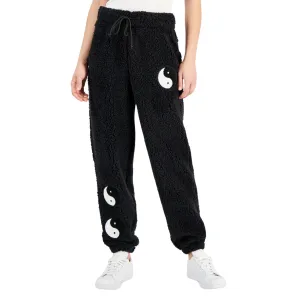 CRAVE FAME - Cozy Contrast-Patch Fleece Jogger Pants