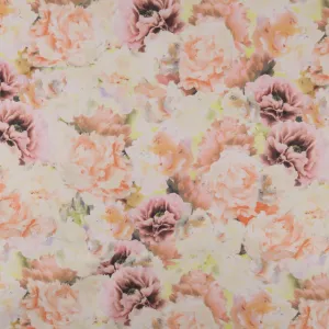 Digital Printed Satin - BOUQUET - 008 - Dusty Pink