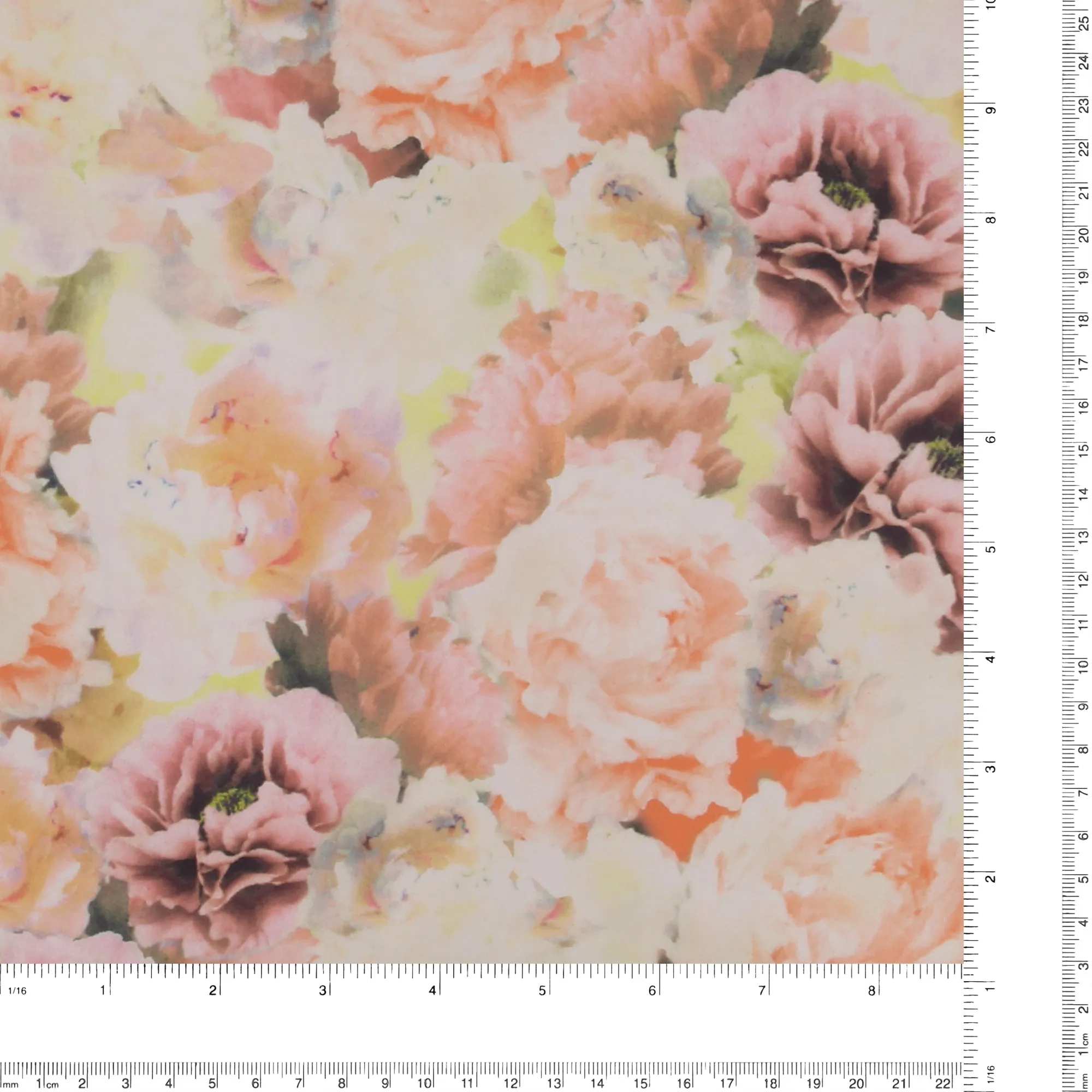 Digital Printed Satin - BOUQUET - 008 - Dusty Pink