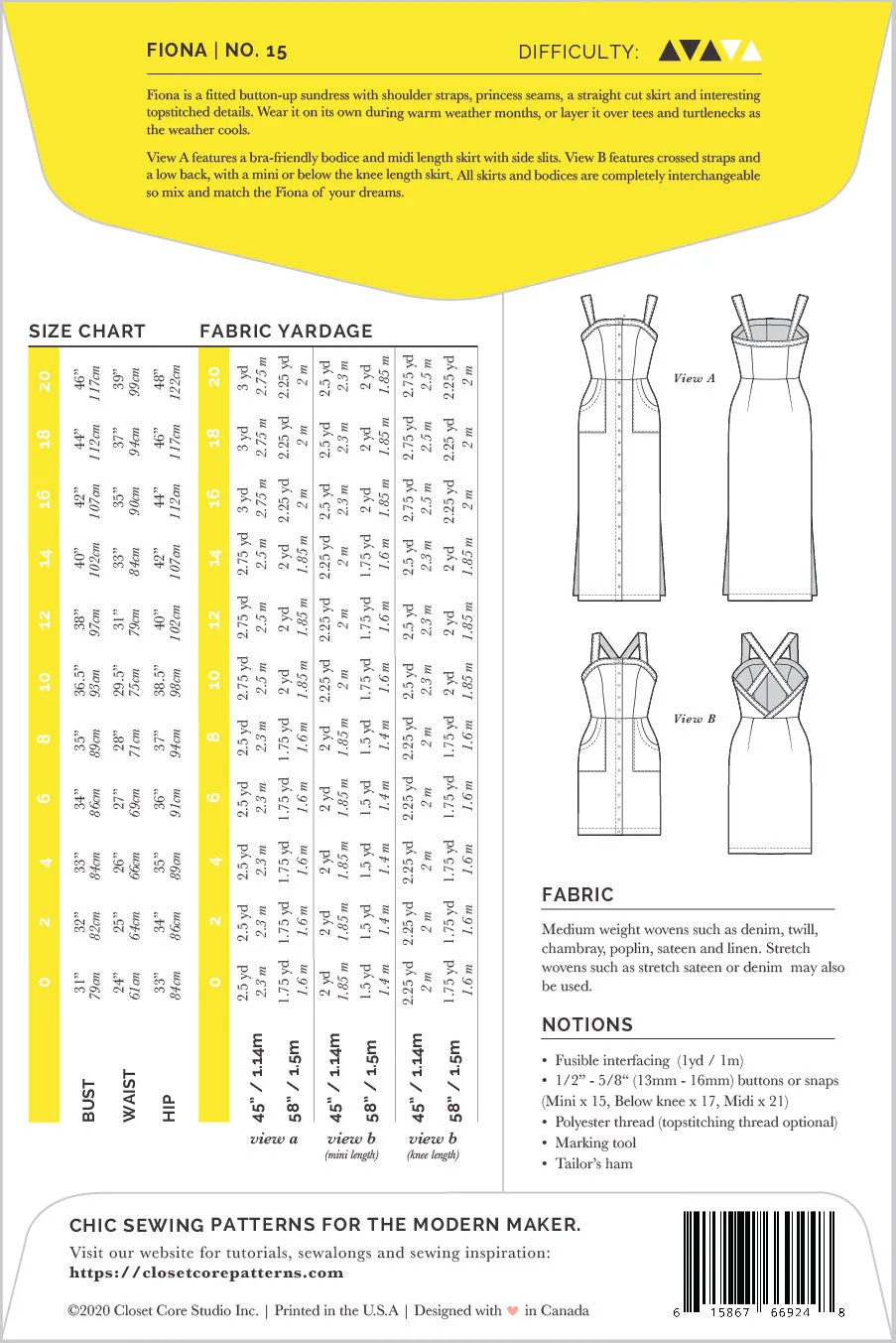 Fiona Sundress Pattern (WHOLESALE)