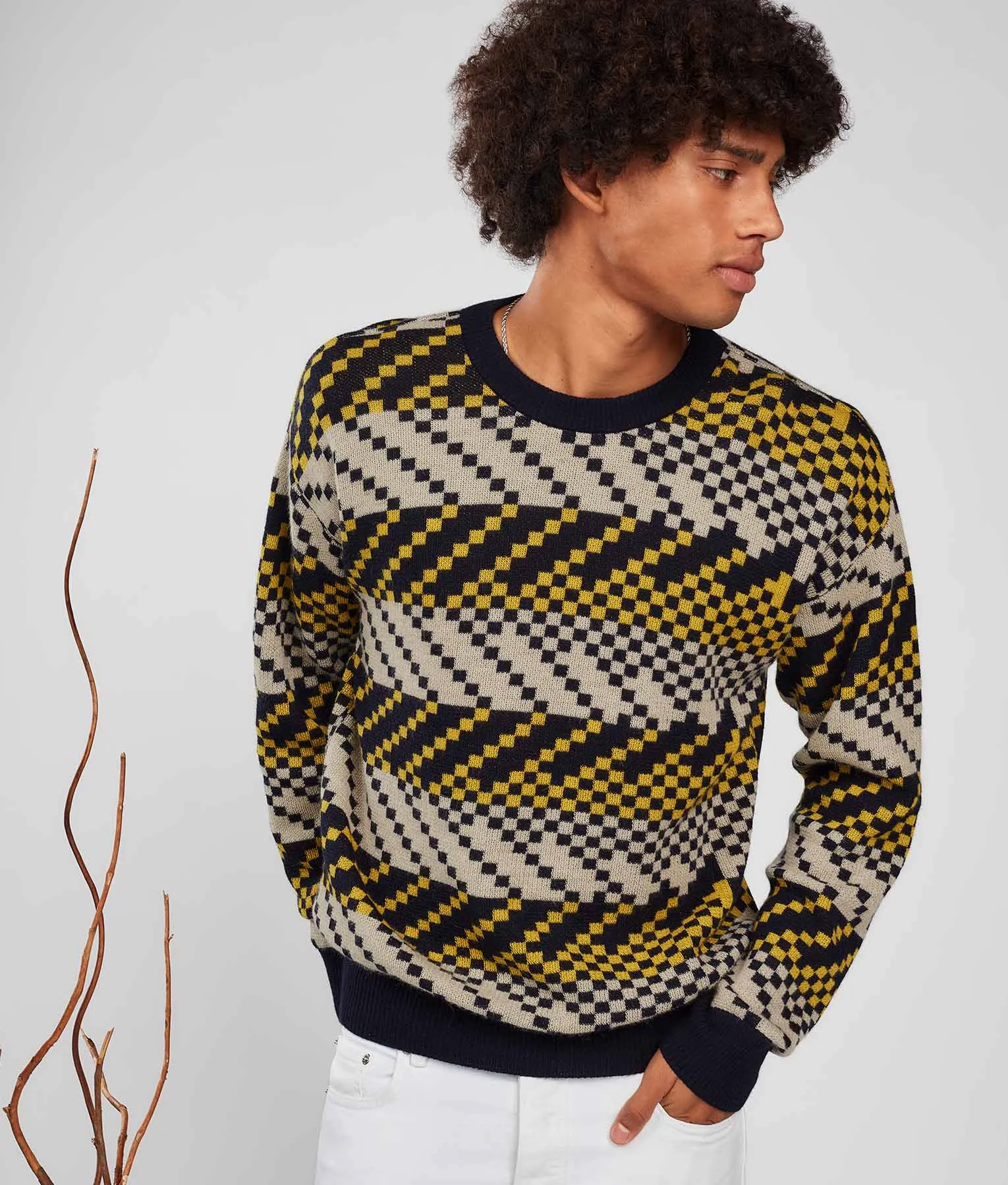 Flash Jacquard Crew Neck Pullover