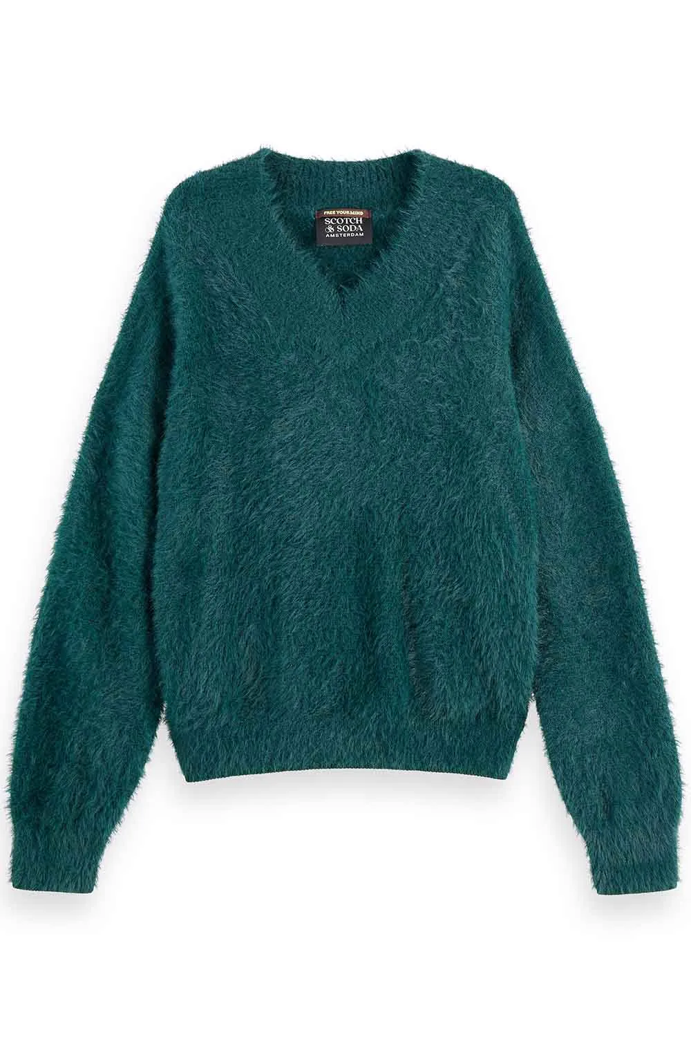 FLUFFY V NECK PULLOVER