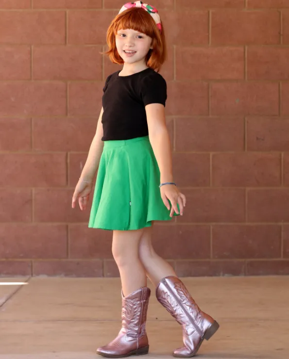 Girls Soft Cotton Jersey Twirly Skirt | Elf