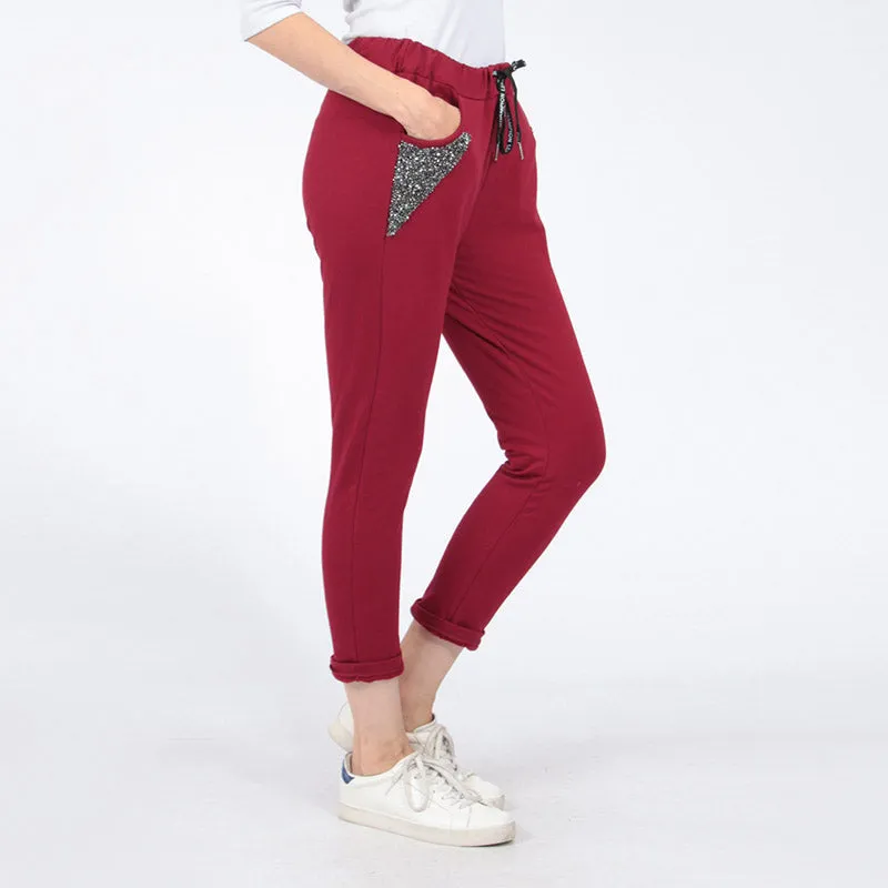 Glitter Pocket Jogger Berry