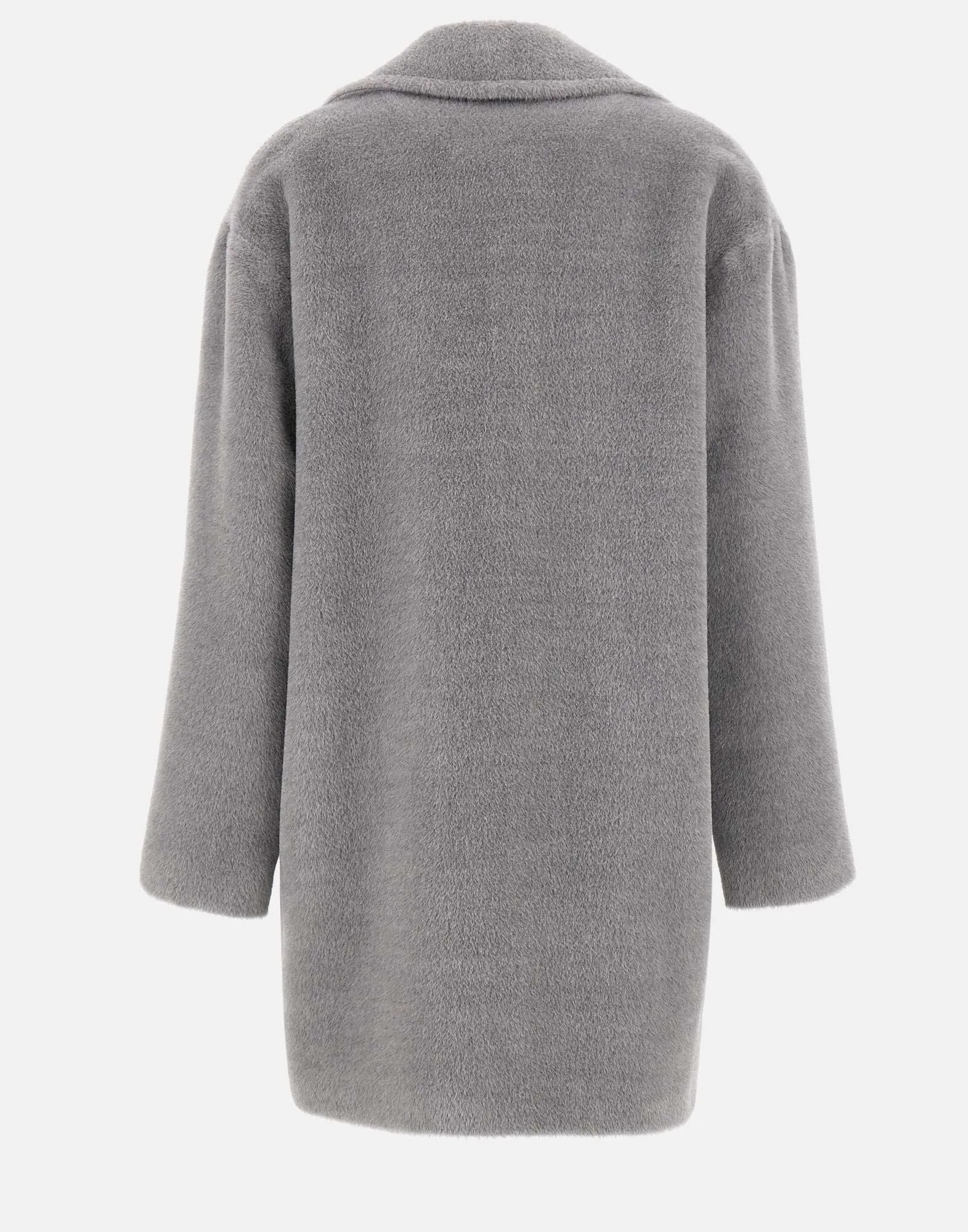 Grey Wool Alpaca Coat for Women