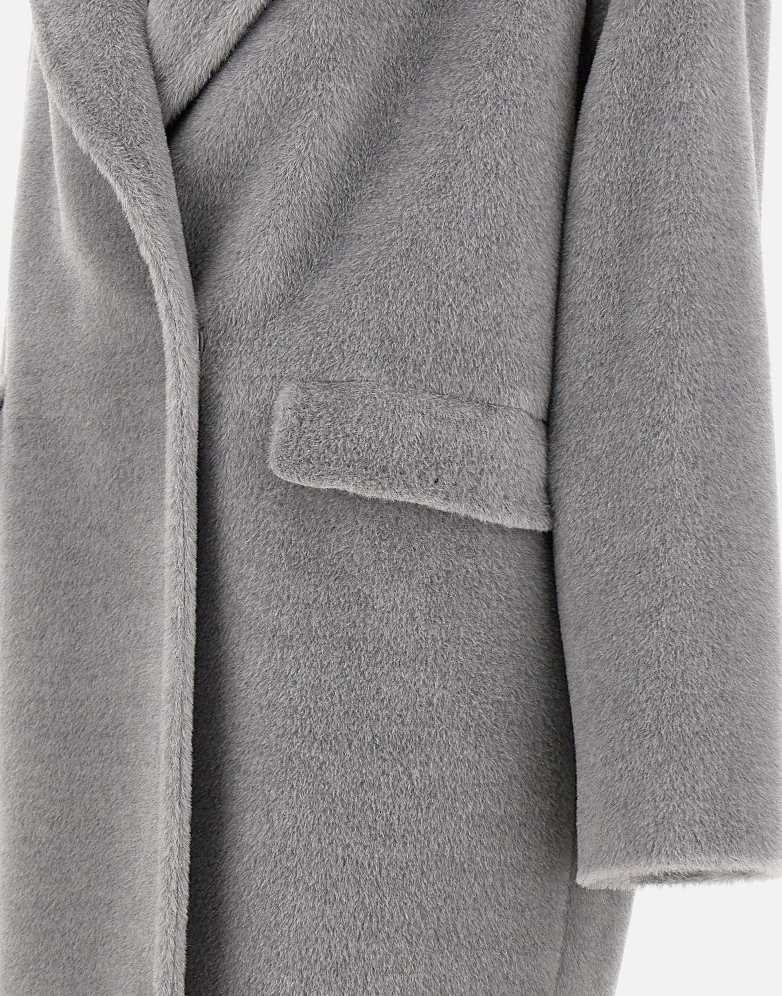 Grey Wool Alpaca Coat for Women