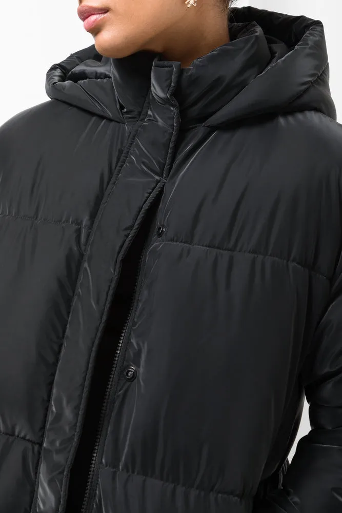 Hooded Puffer Jacket Black