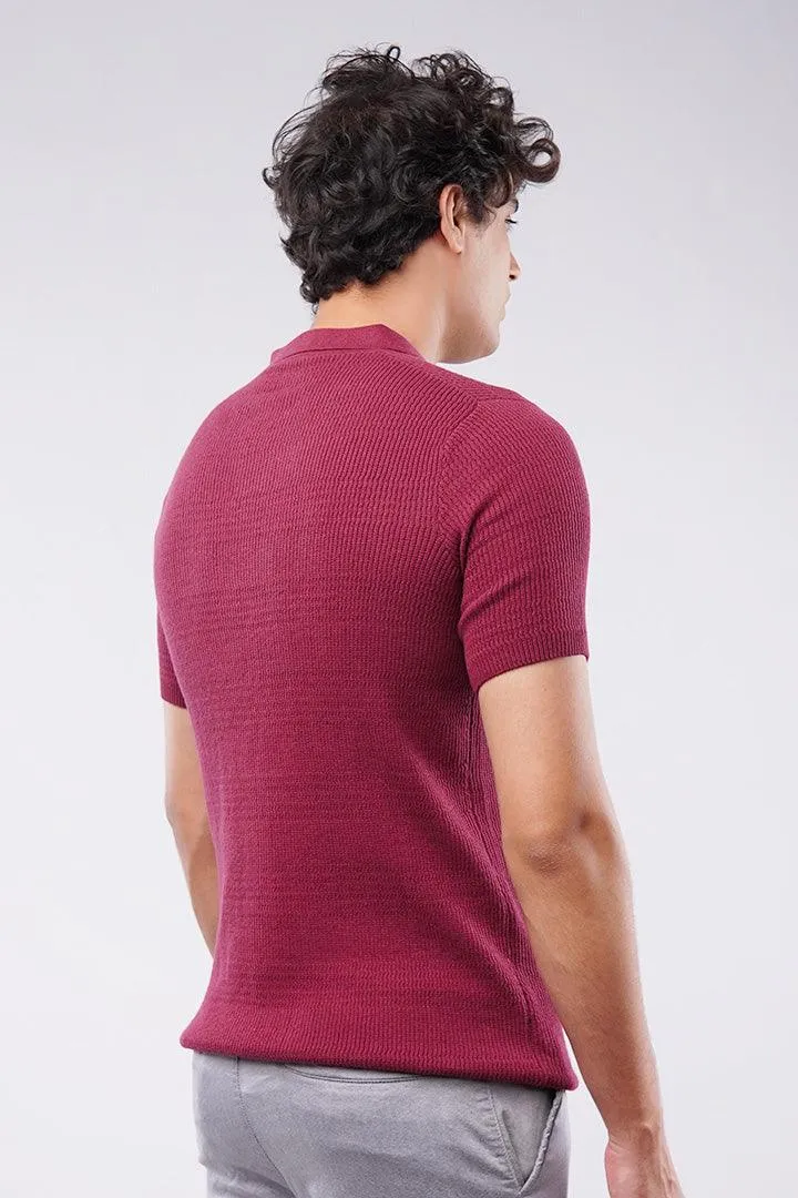 Johnny Collar Polo Shirt - Maroon