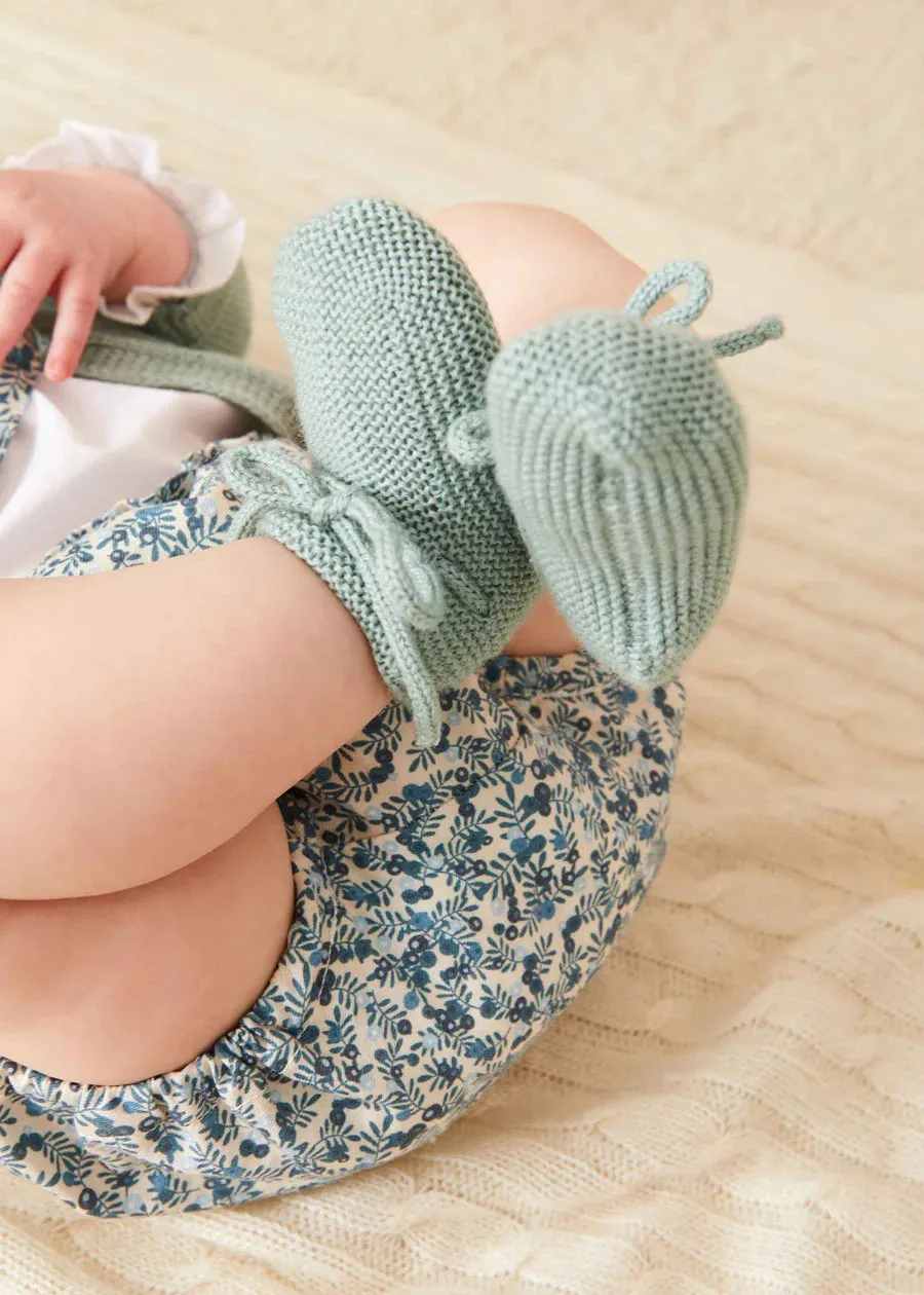 Knitted Booties in Green