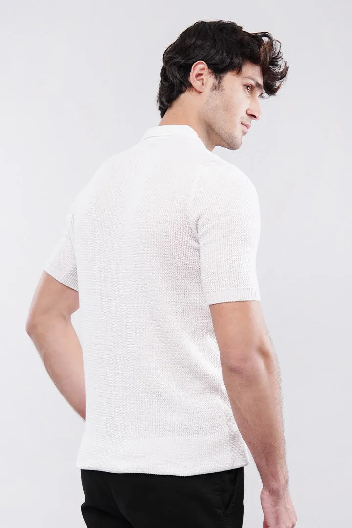 Knitted Polo Shirt - White