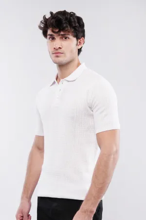 Knitted Polo Shirt - White