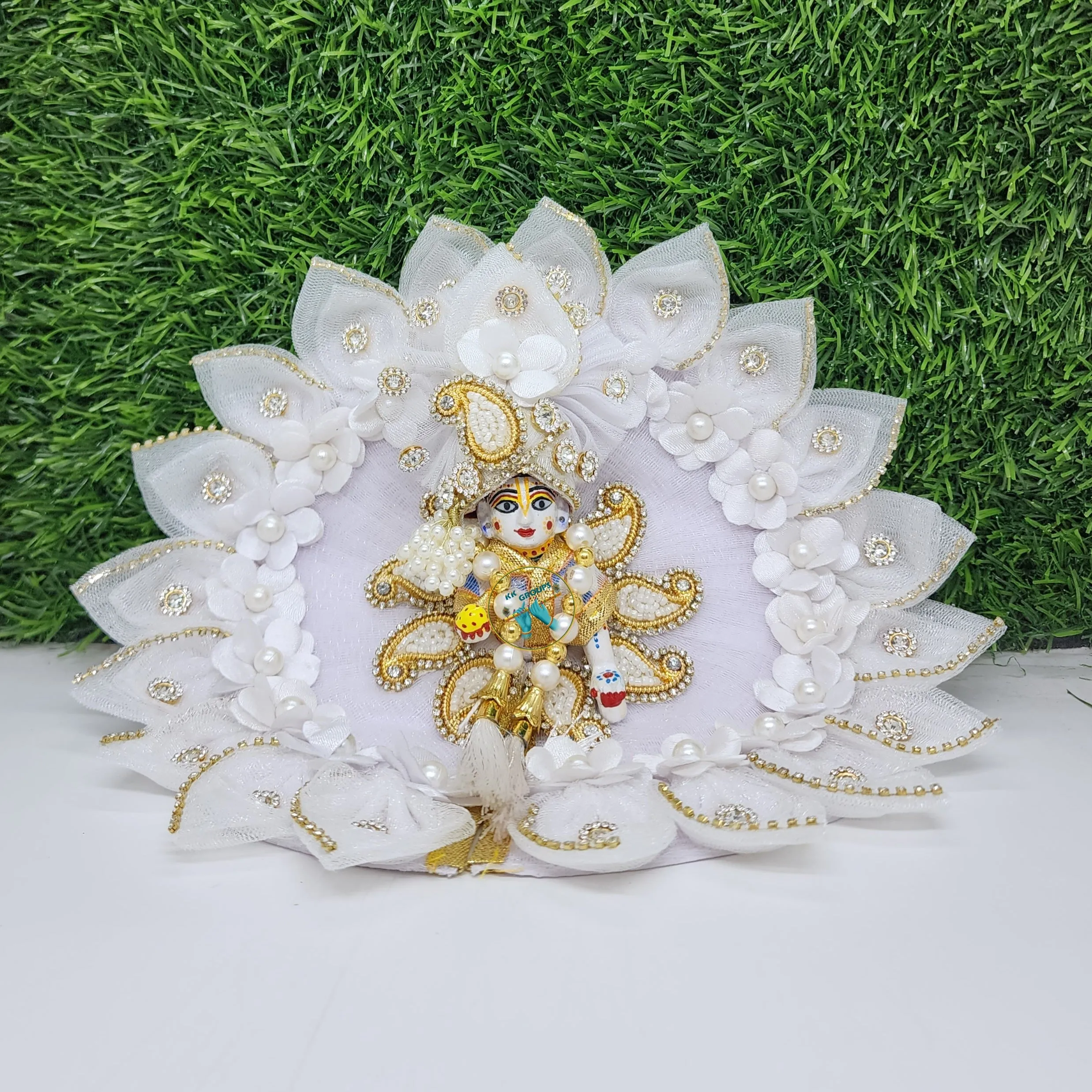 laddu gopal white heavy dress for sharad purnima special