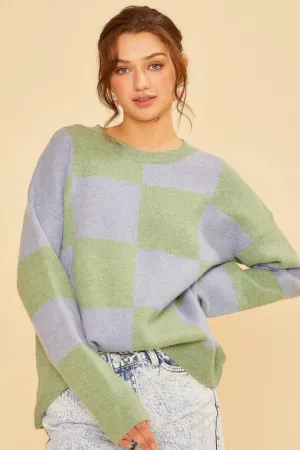 Leighton Checkerboard Sweater Top