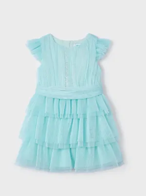 Mayoral Mini Pleated Tulle Dress