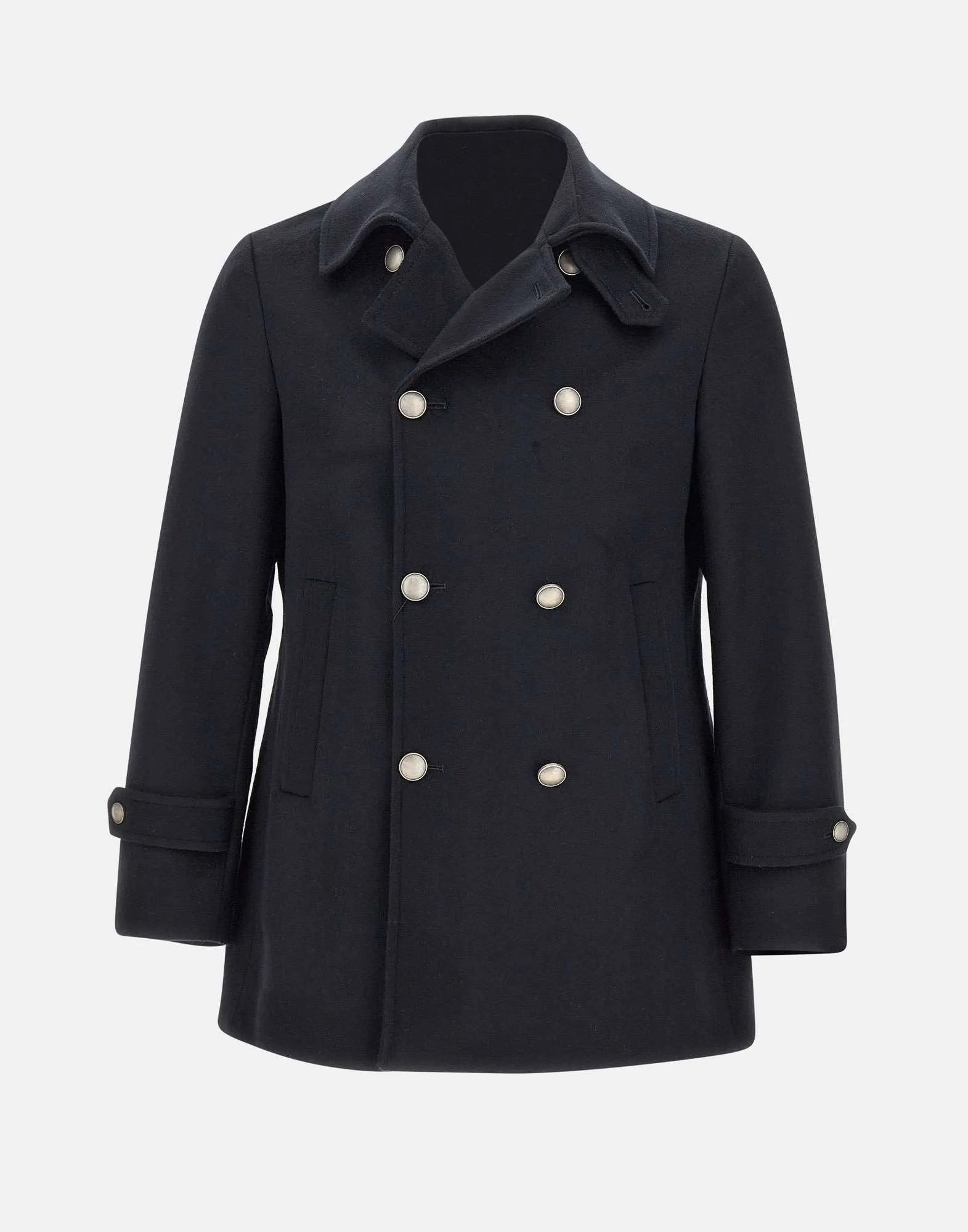 Men's Wool Cashmere Coat in Night Blue