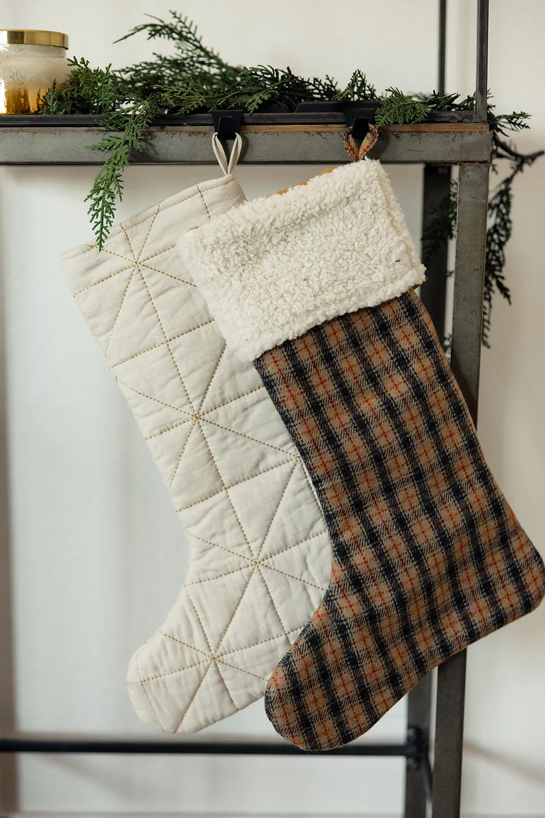 Mistletoe Woven Wool Blend Stocking