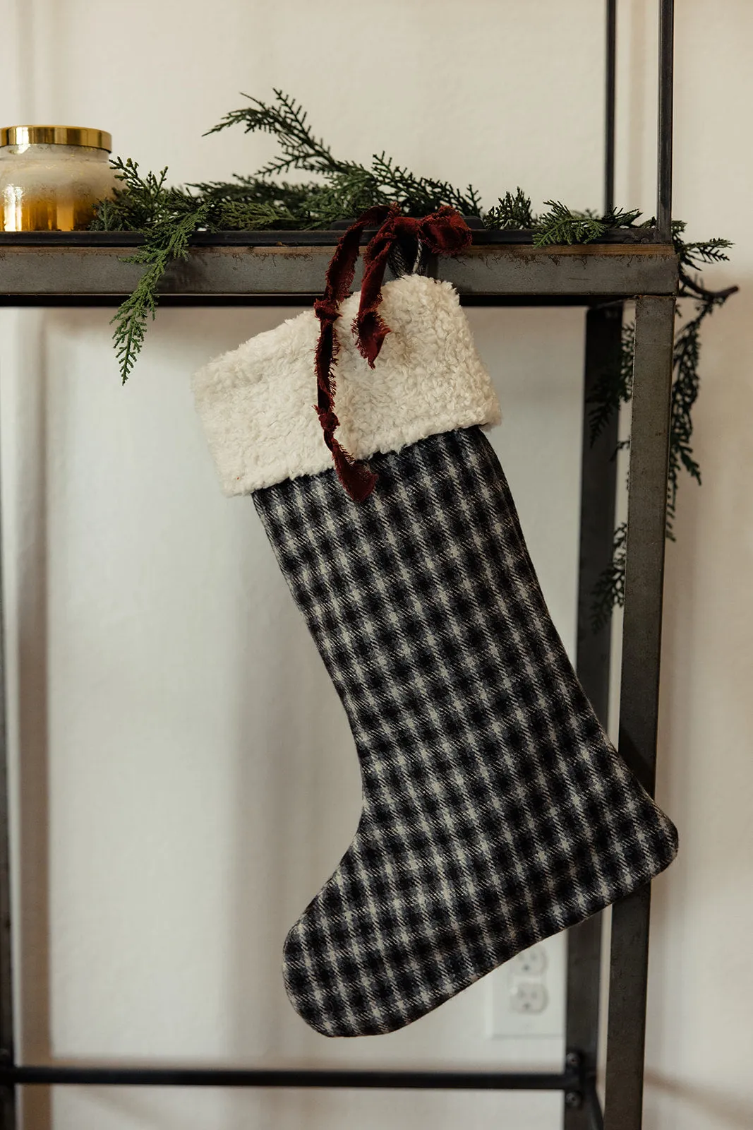 Mistletoe Woven Wool Blend Stocking