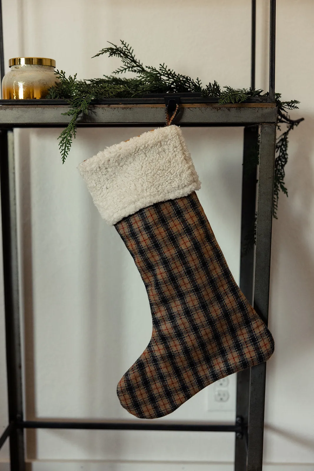 Mistletoe Woven Wool Blend Stocking