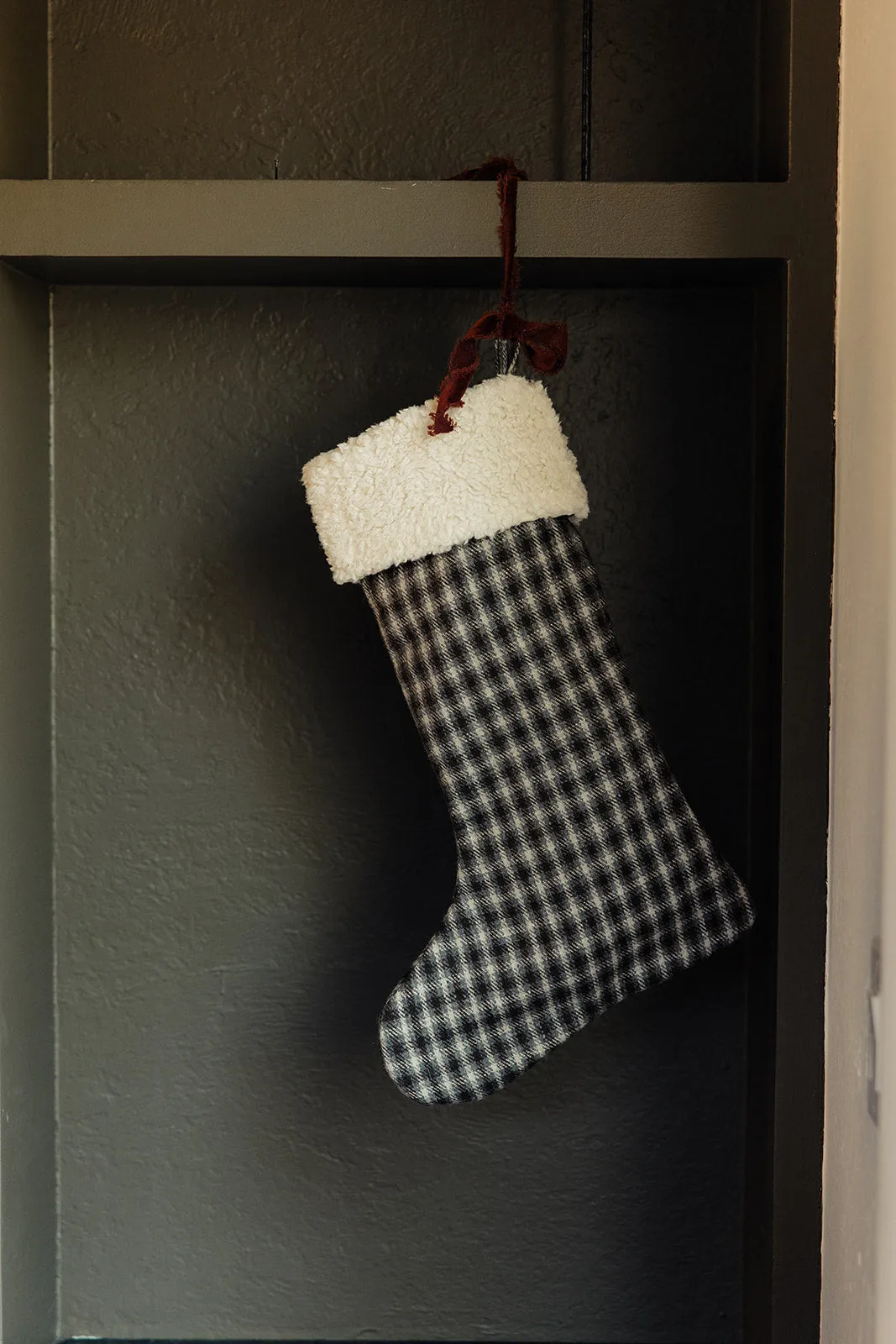 Mistletoe Woven Wool Blend Stocking