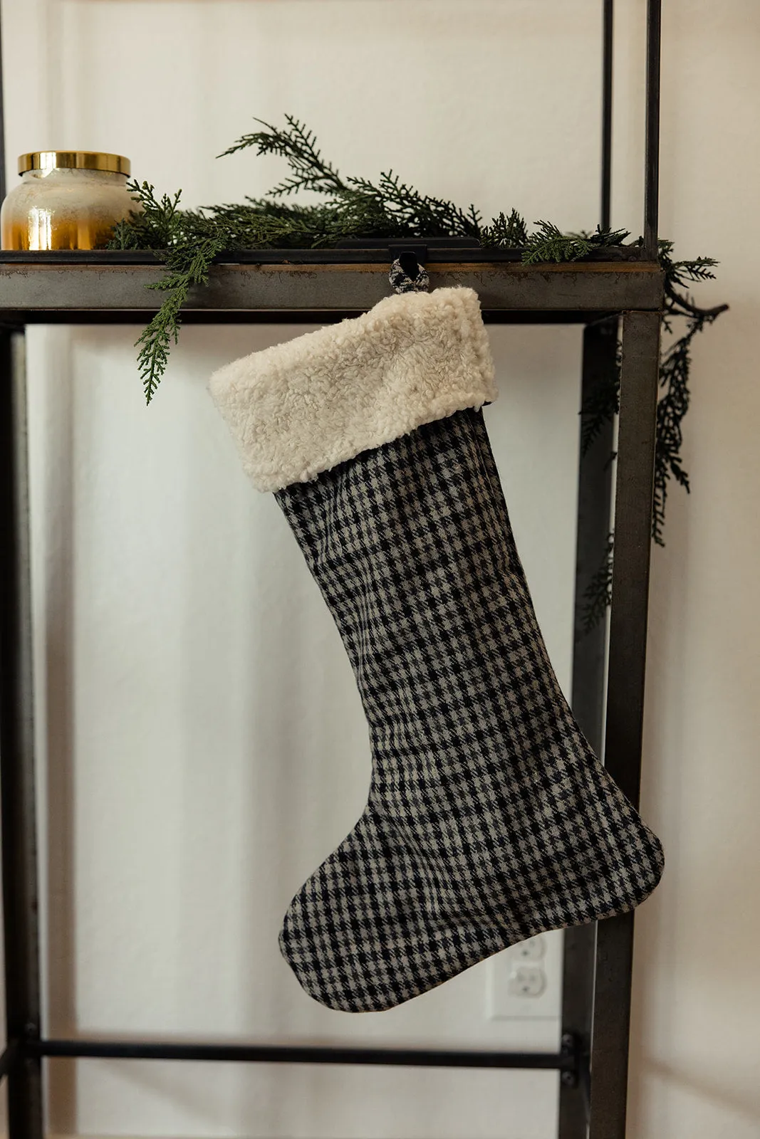 Mistletoe Woven Wool Blend Stocking