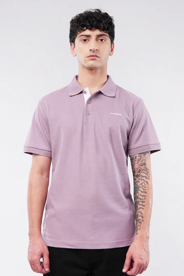 MNDZ Signature Polo Shirt - Dusty Pink