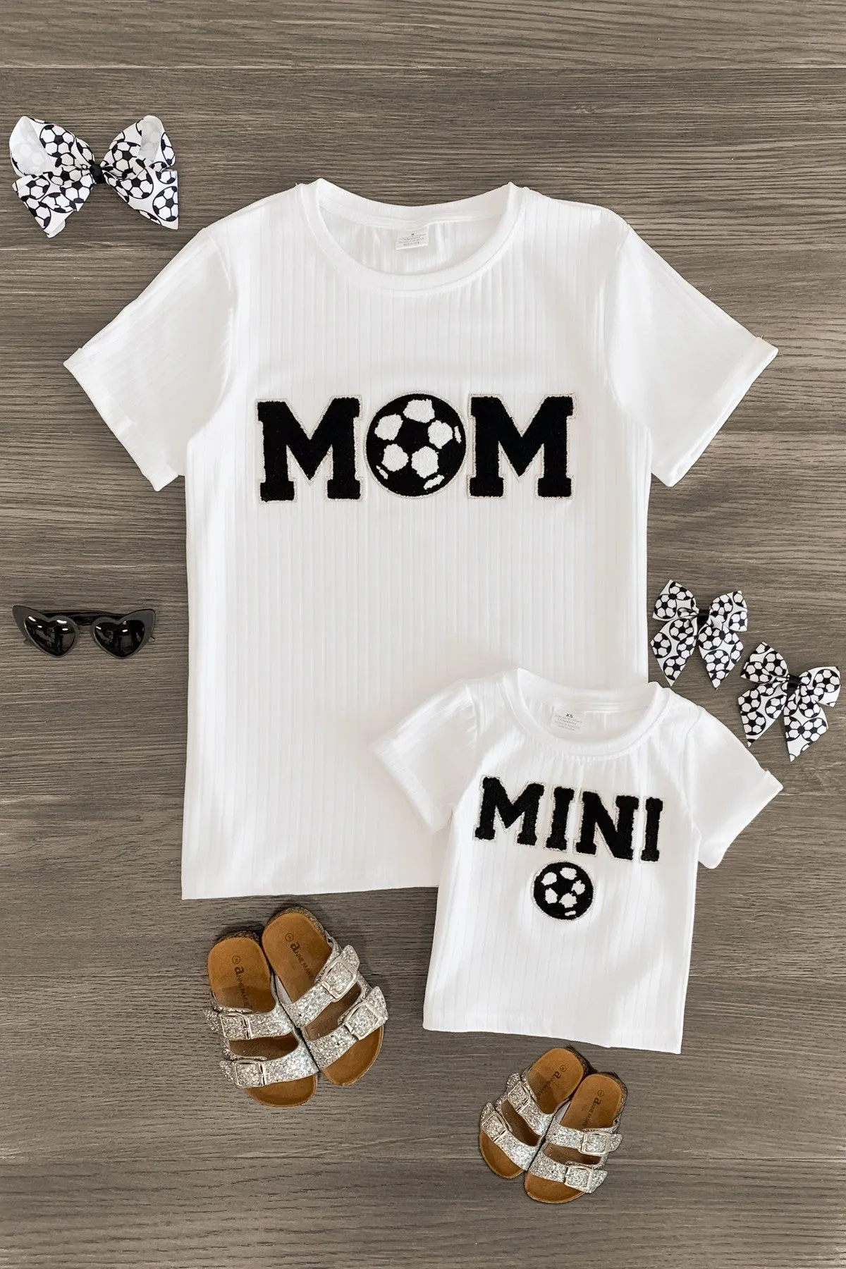 Mom & Me - "Mom & Mini" Soccer Chenille Patch Top