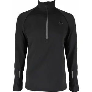 More Mile Alaska Half Zip Long Sleeve Mens Running Top - Black