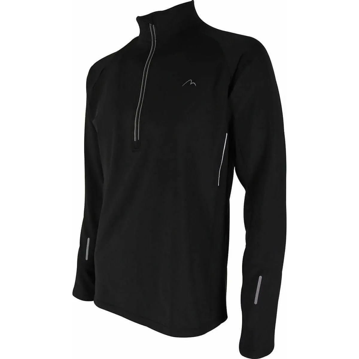 More Mile Alaska Half Zip Long Sleeve Mens Running Top - Black