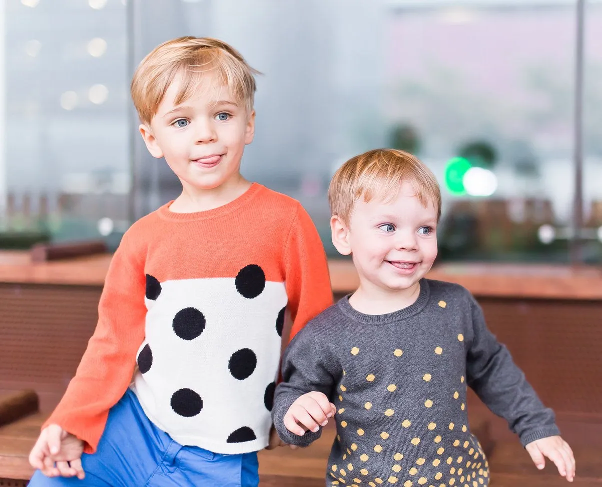 Orange Black Dots Sweater