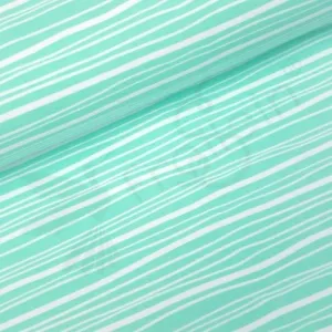 Organic Cotton Jersey - Wavy Stripes - Mint