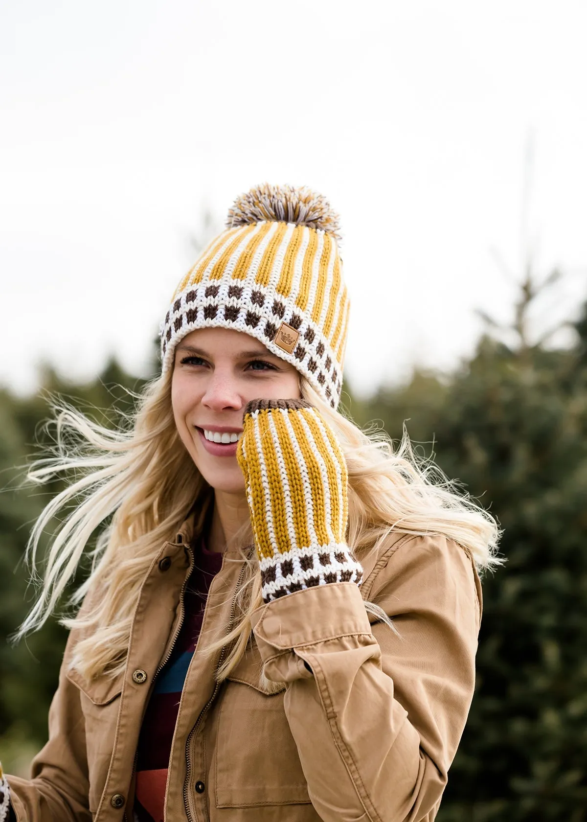 Pom Pom Fleece Lined Hat or Mittens - FINAL SALE