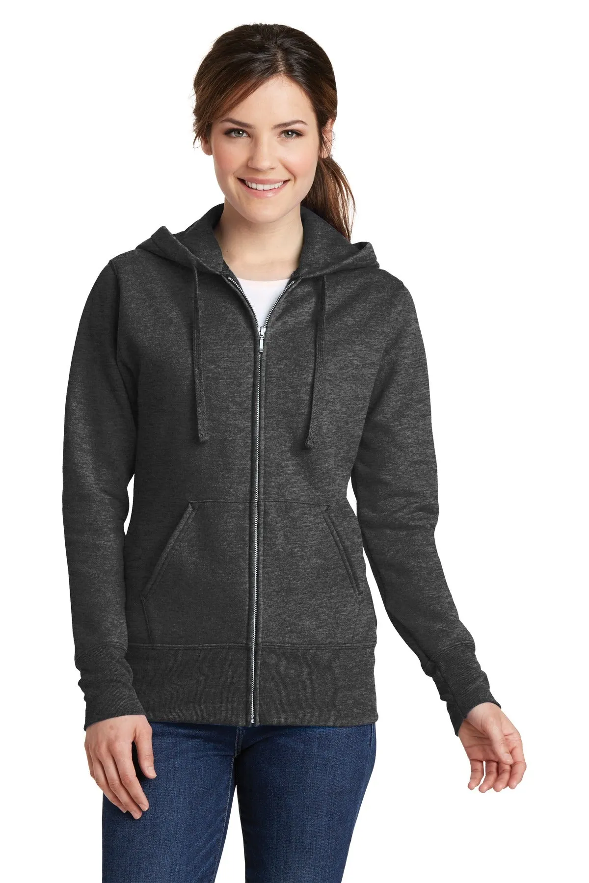 Port & Company® Ladies Core Fleece Full-Zip Hooded Sweatshirt. LPC78ZH