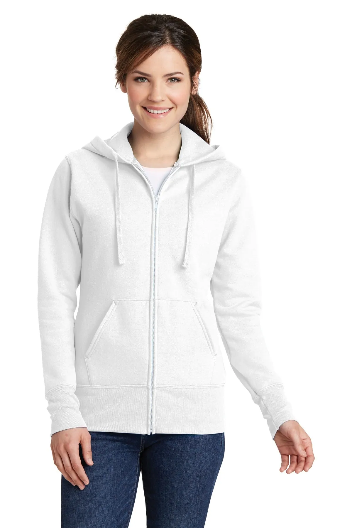 Port & Company® Ladies Core Fleece Full-Zip Hooded Sweatshirt. LPC78ZH