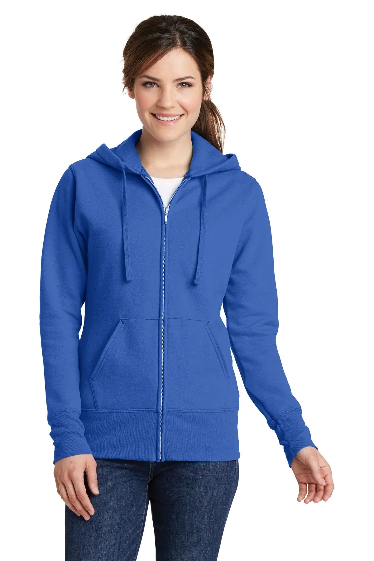 Port & Company® Ladies Core Fleece Full-Zip Hooded Sweatshirt. LPC78ZH