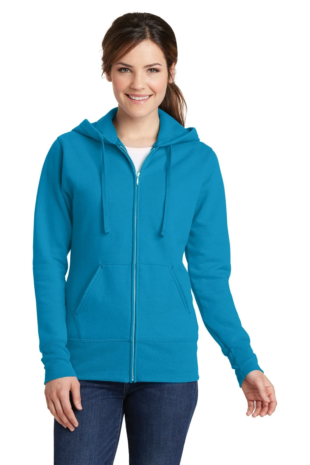 Port & Company® Ladies Core Fleece Full-Zip Hooded Sweatshirt. LPC78ZH