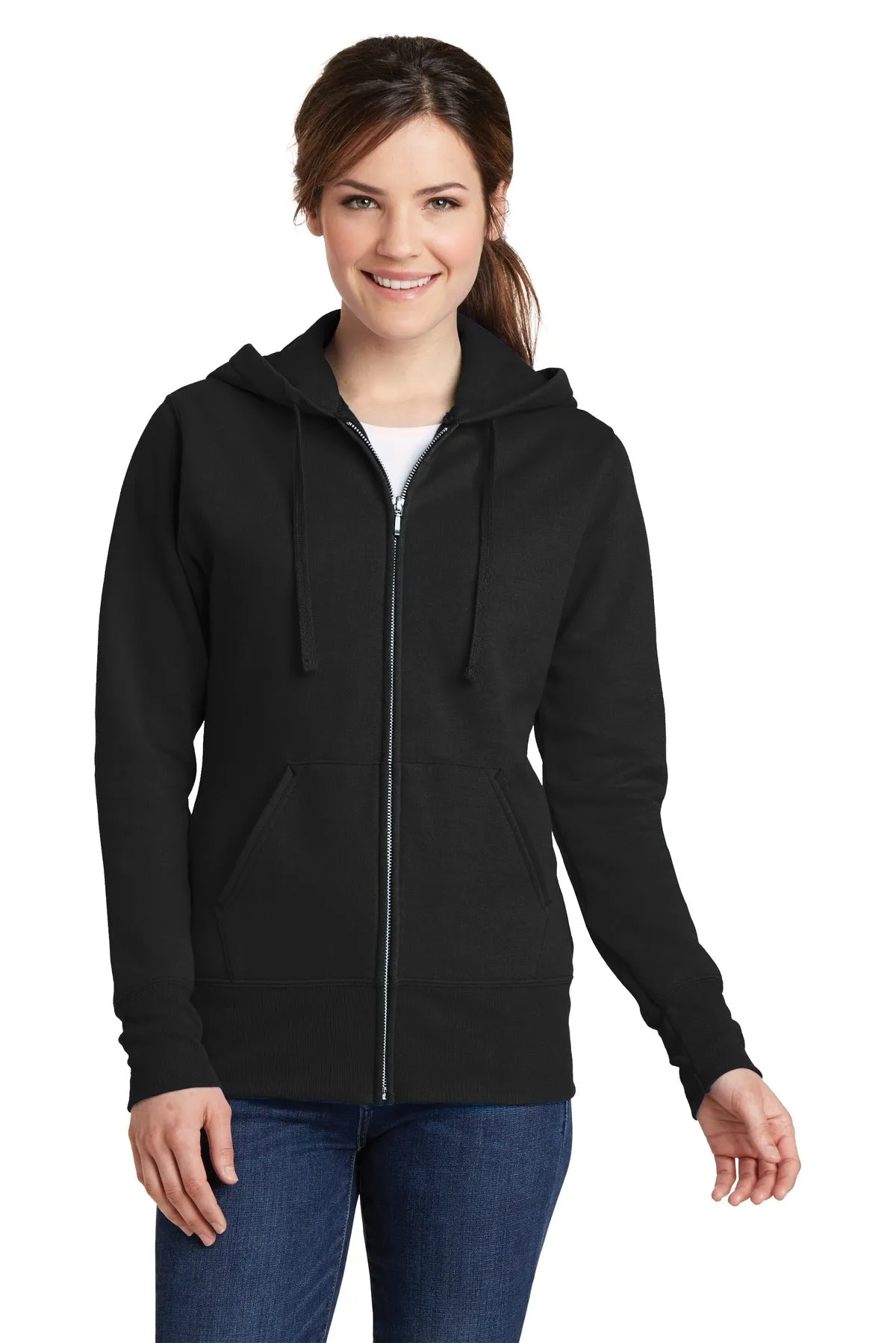 Port & Company® Ladies Core Fleece Full-Zip Hooded Sweatshirt. LPC78ZH