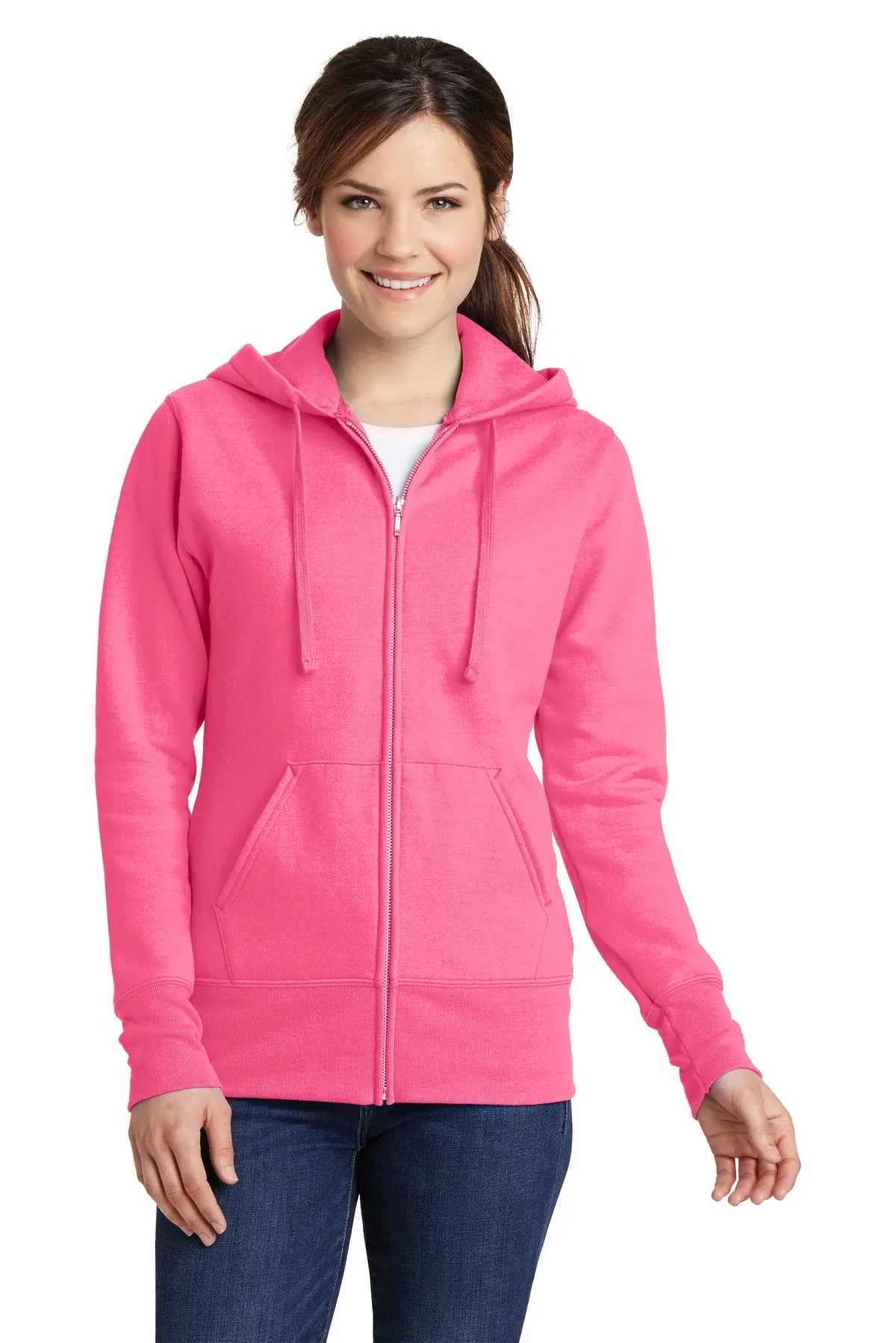 Port & Company® Ladies Core Fleece Full-Zip Hooded Sweatshirt. LPC78ZH