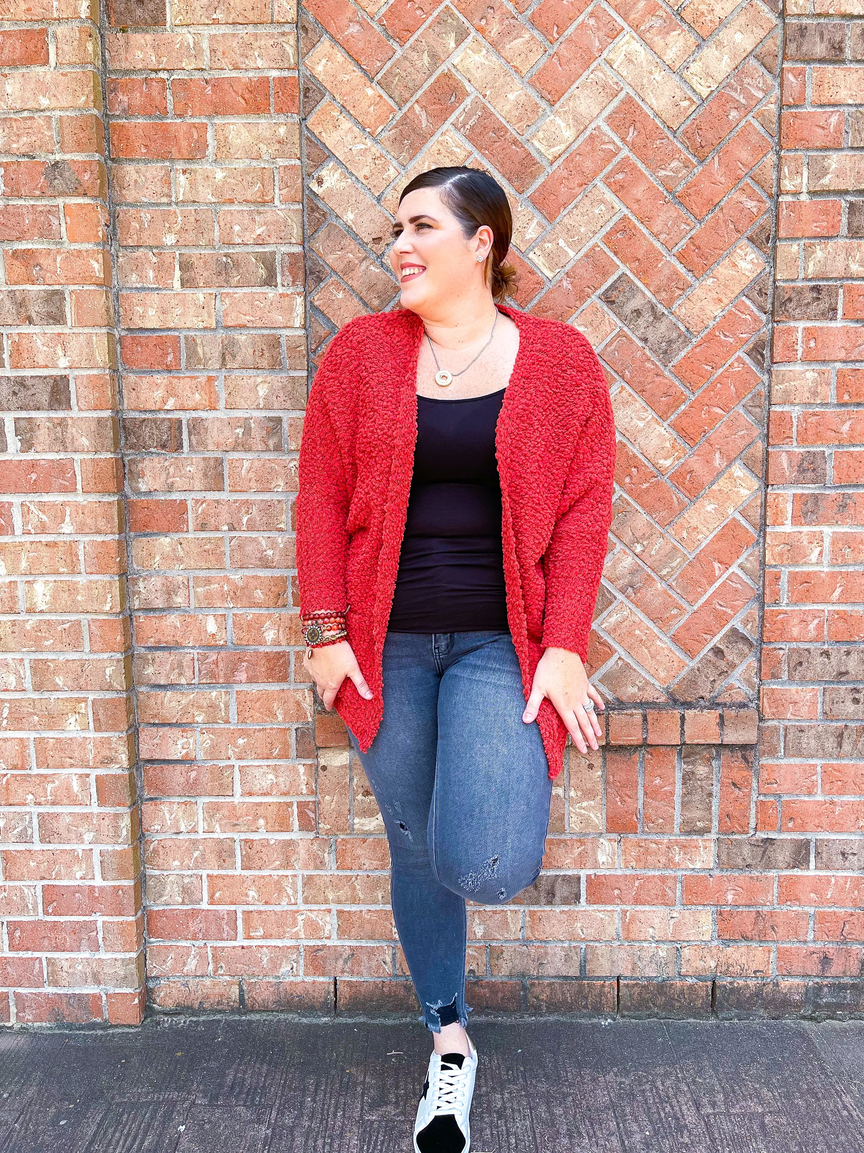 Pumpkin Spice Cozy Oversized Popcorn Cardigan