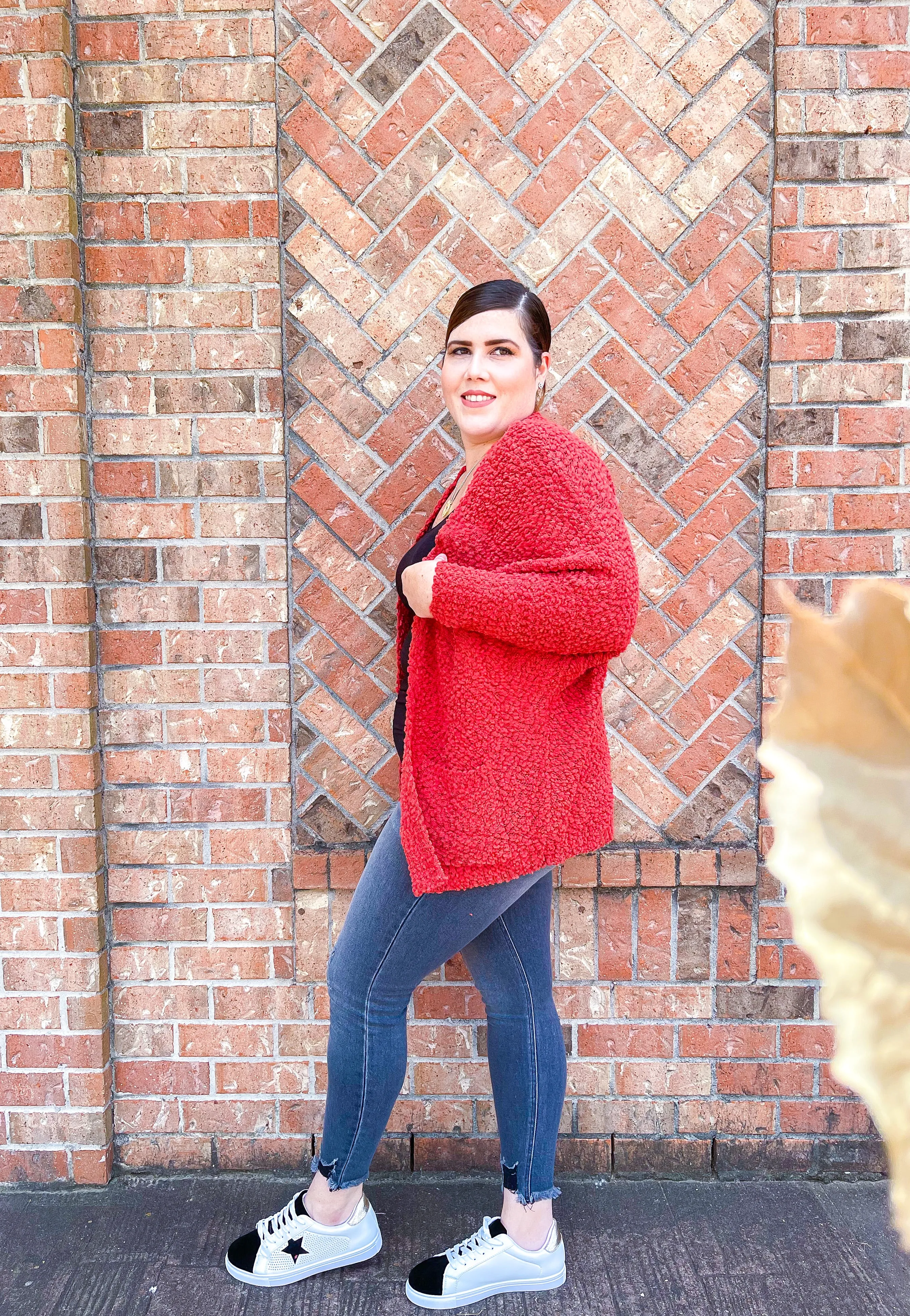 Pumpkin Spice Cozy Oversized Popcorn Cardigan