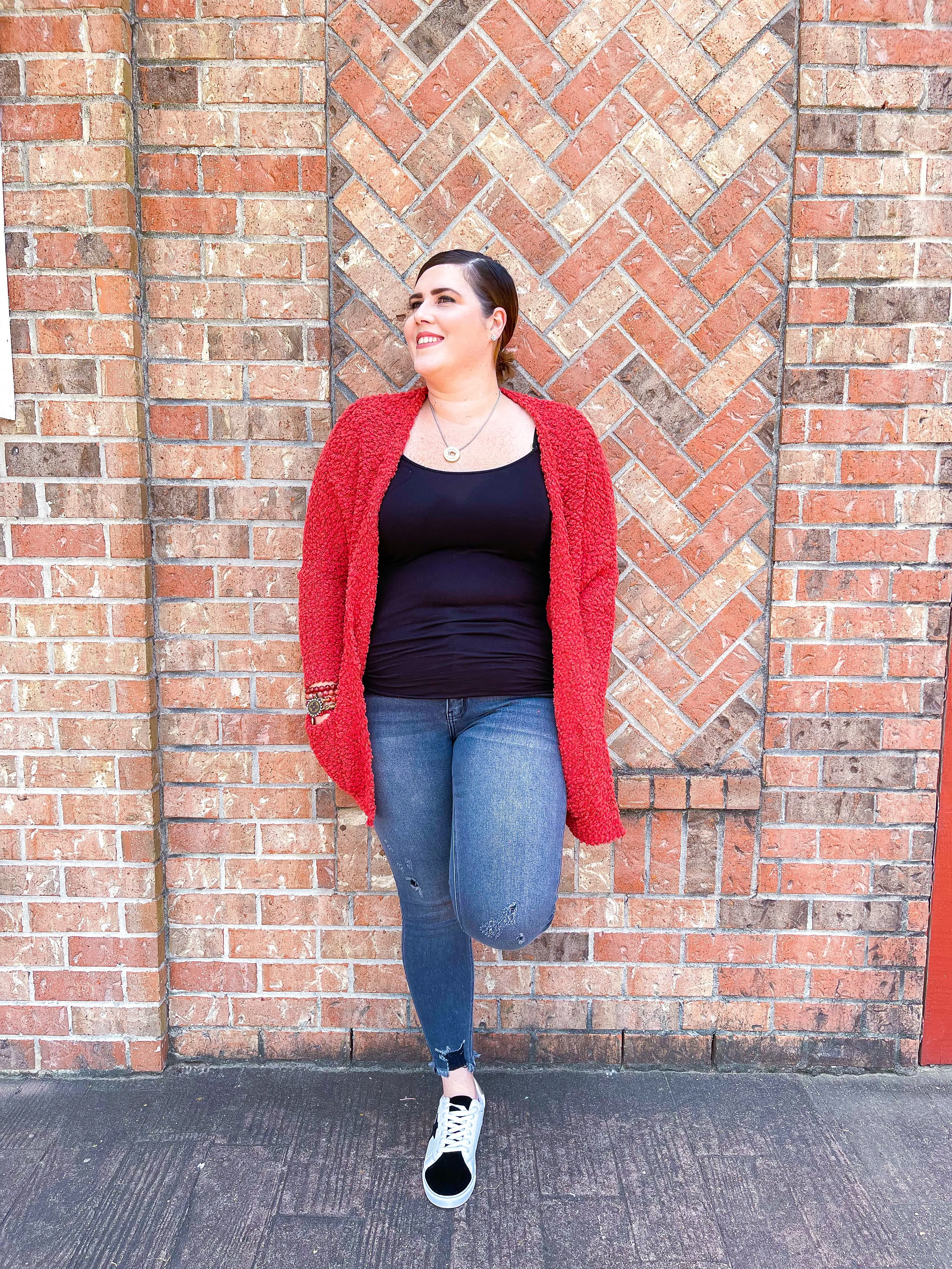 Pumpkin Spice Cozy Oversized Popcorn Cardigan