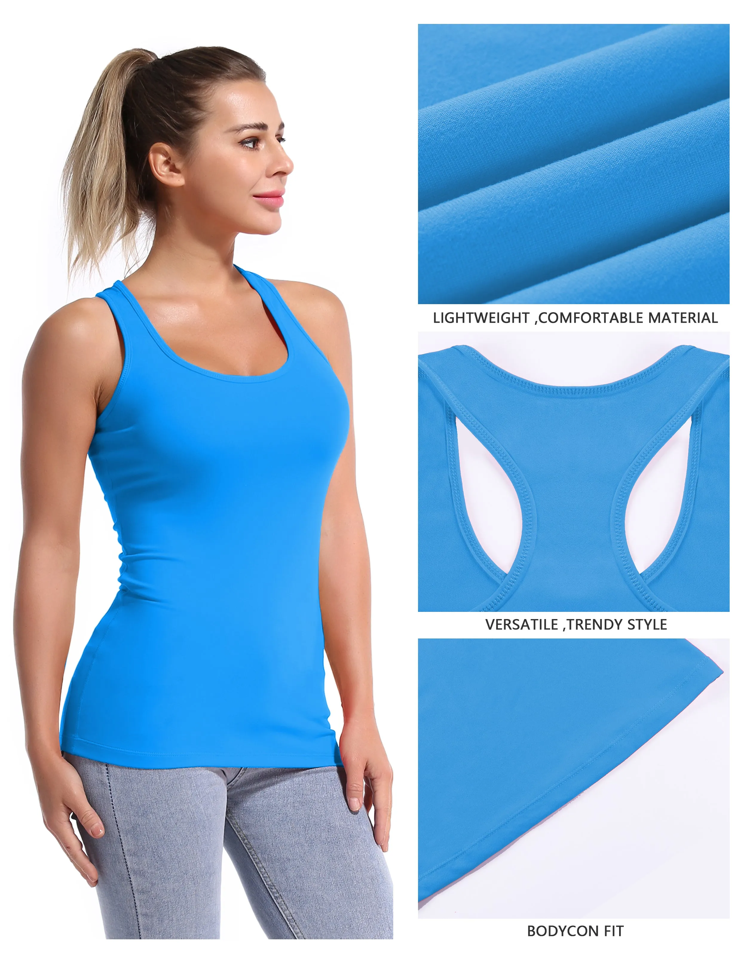 Racerback Athletic Tank Tops deepskyblue_Golf