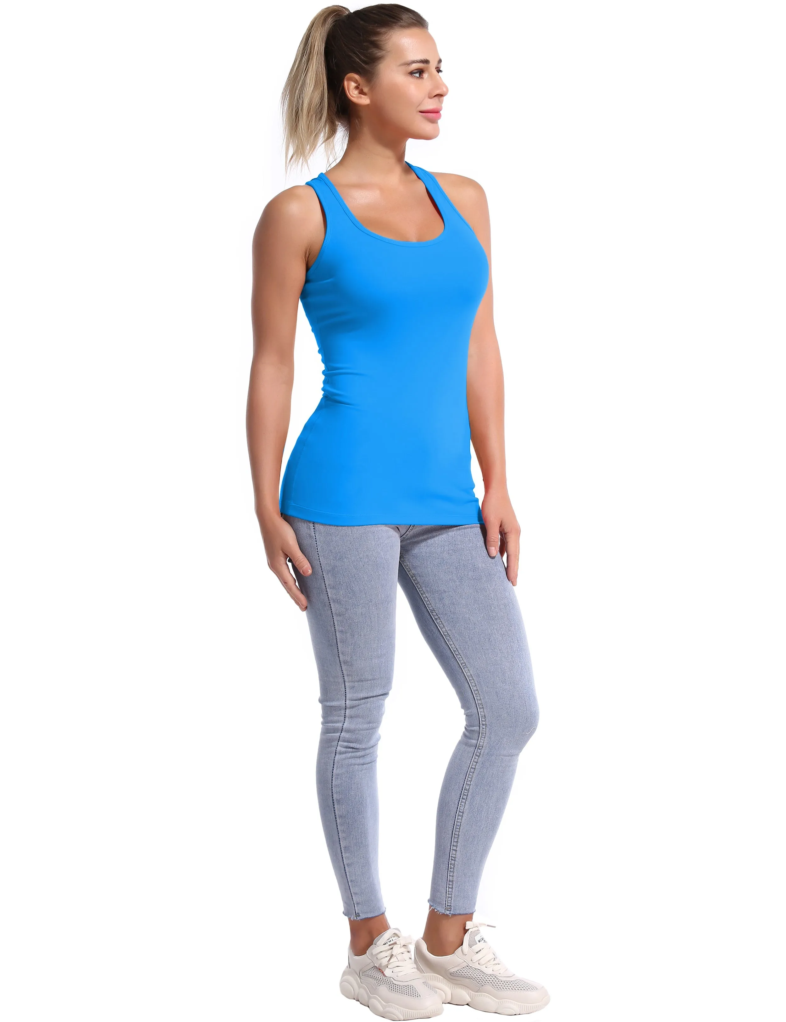 Racerback Athletic Tank Tops deepskyblue_Golf